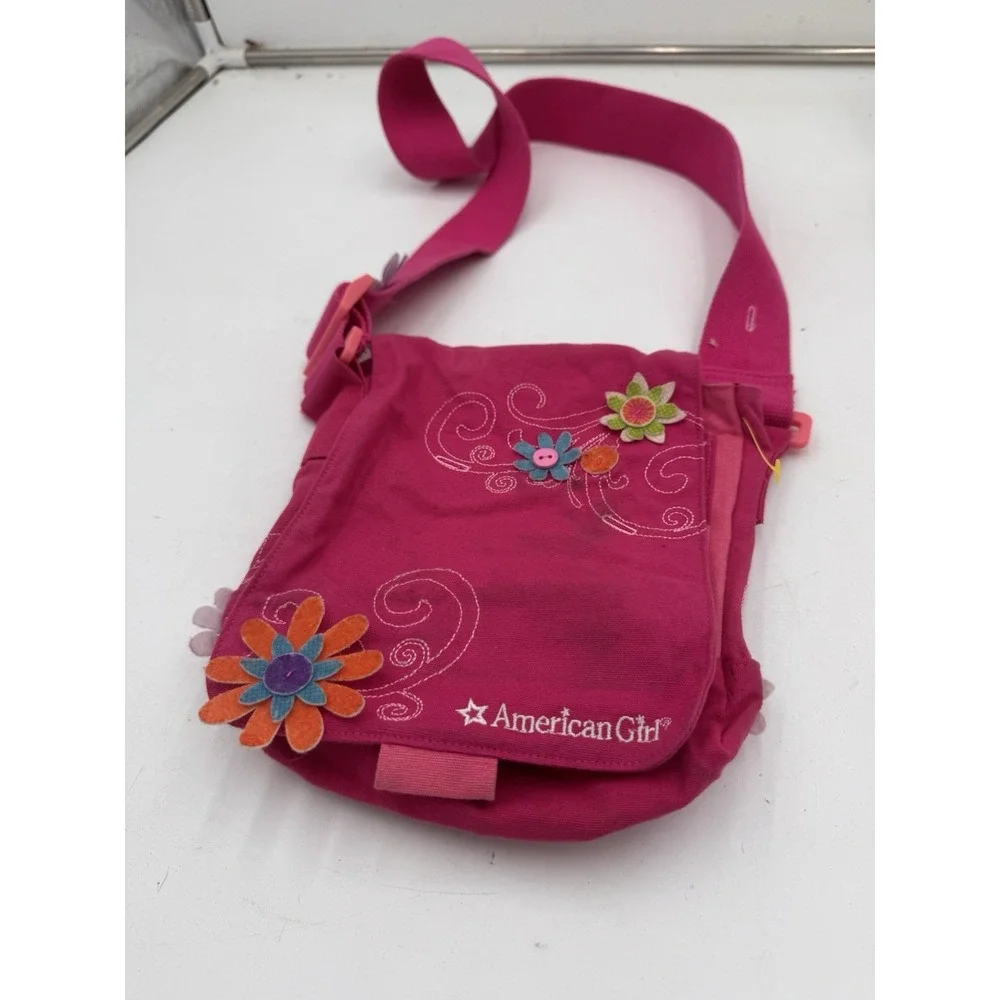 Pink Floral AMERICAN GIRL DOLL Crossbody Girls Purse Handbag ORIGINAL❤️tb46